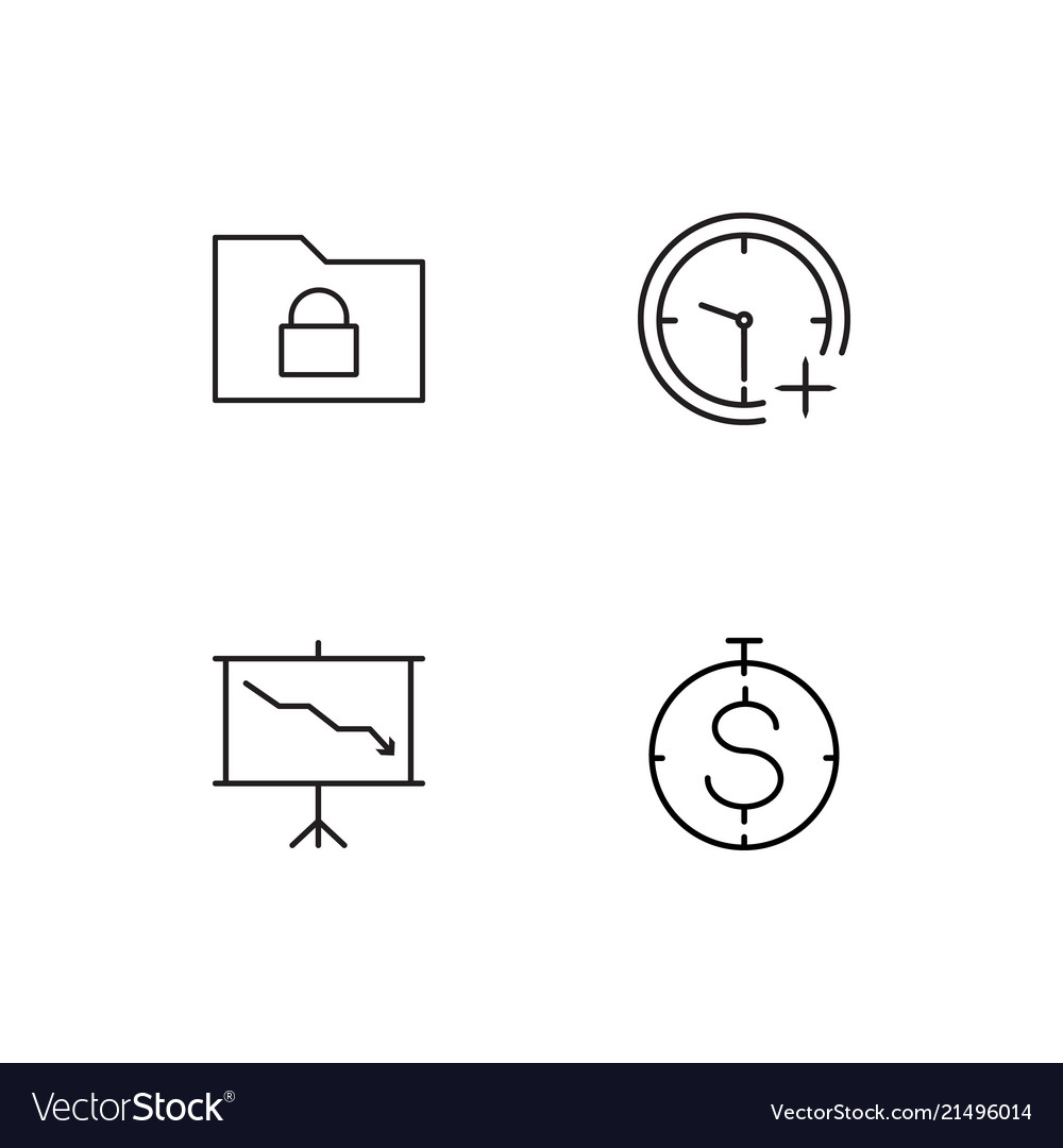 Banking linear icons set simple outline