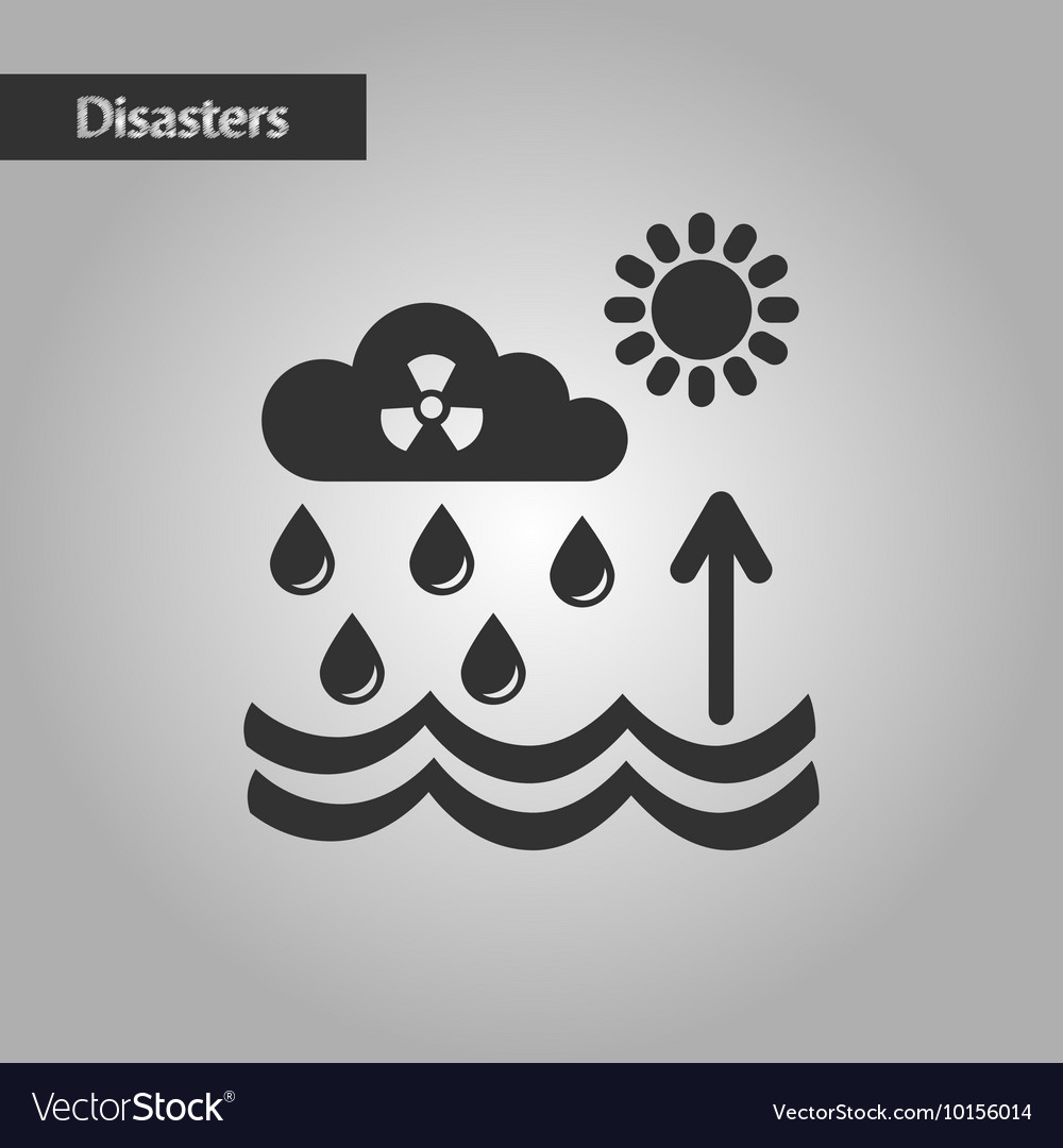 Black and white style radioactive cloud rain