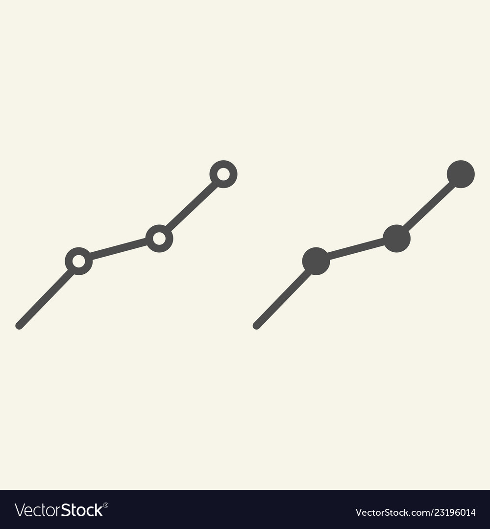 Chart line and glyph icon graph