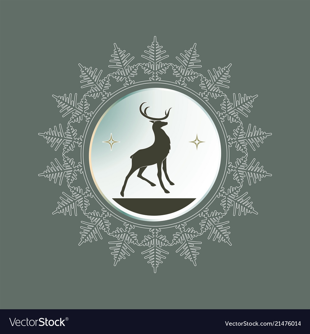 Christmas round frame in the form of a snowflake