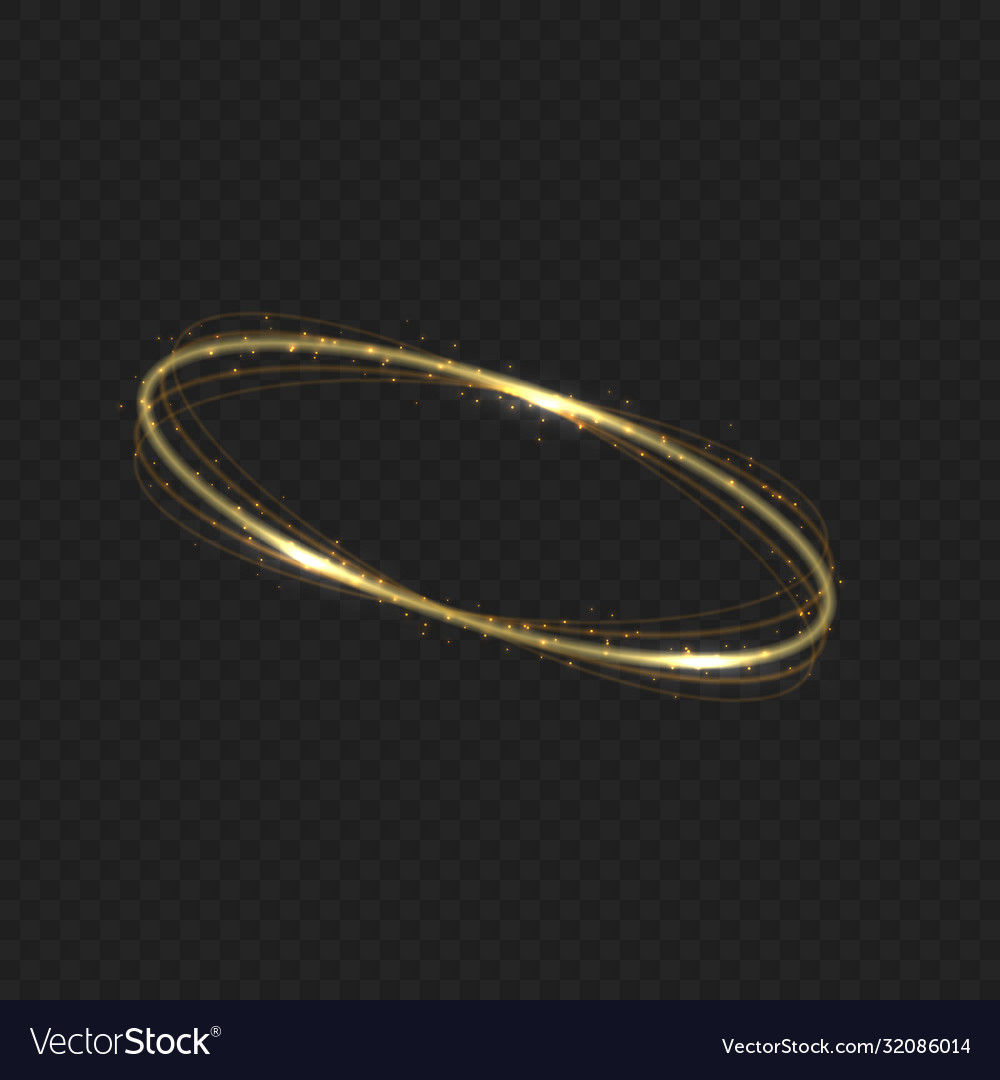 Circle golden light tracing effect template