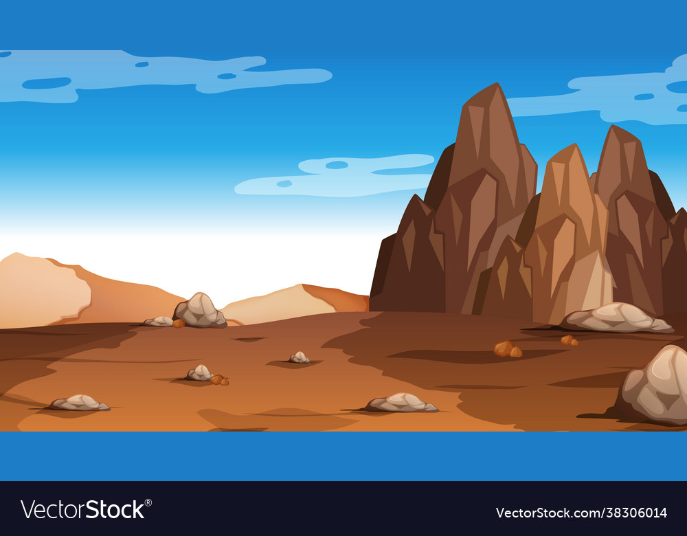 Desert forest landscape at daytime scene Vector Image