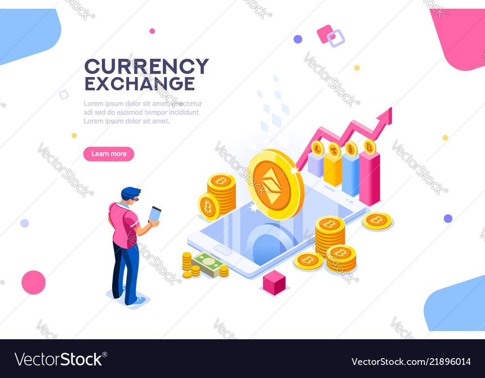 Ethereum exchange concept vector image Ethereum exchange concept