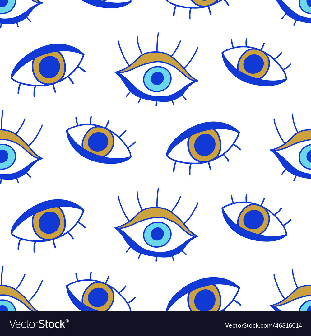 Evil eye seamless pattern background