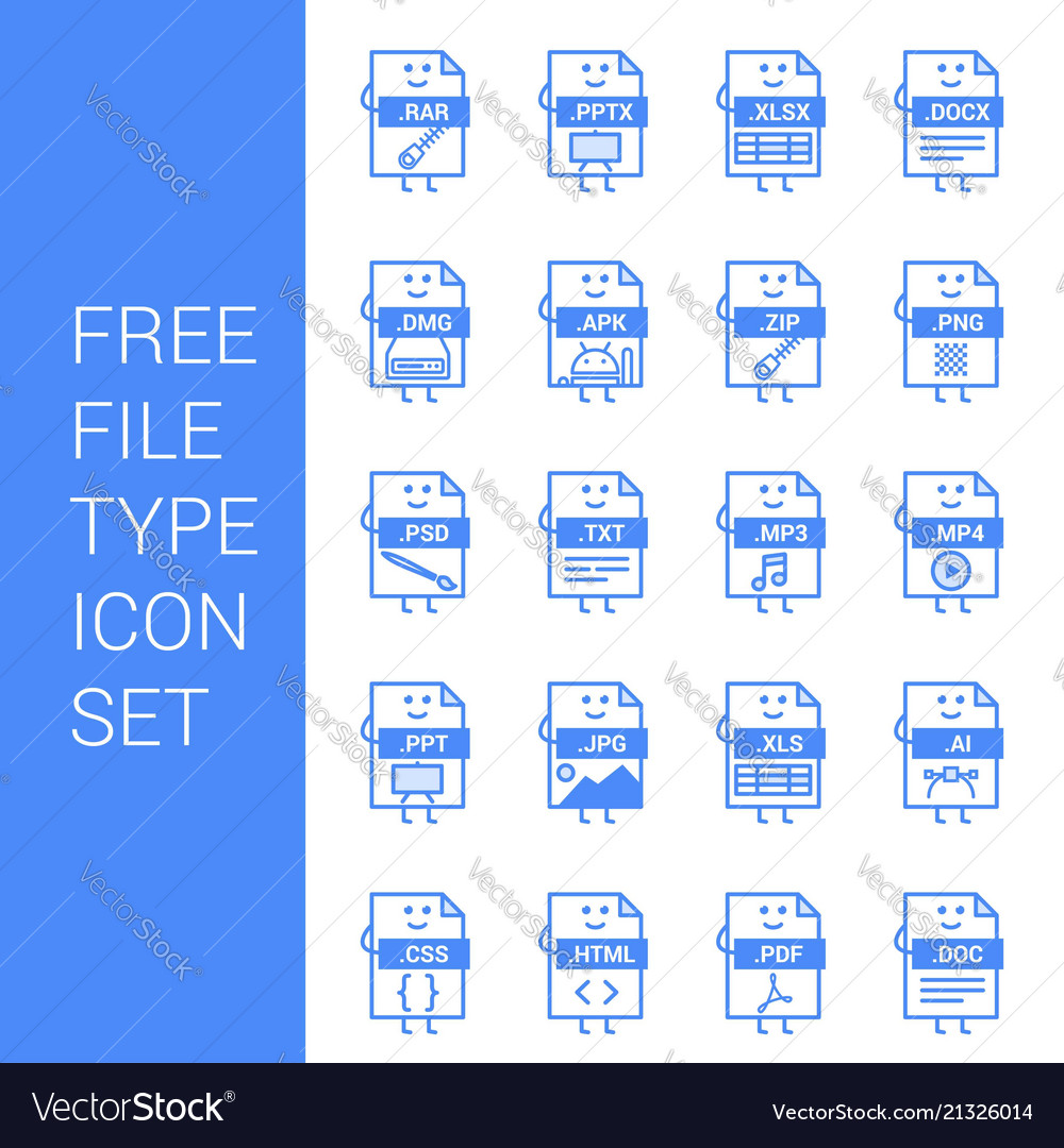 File type icons set