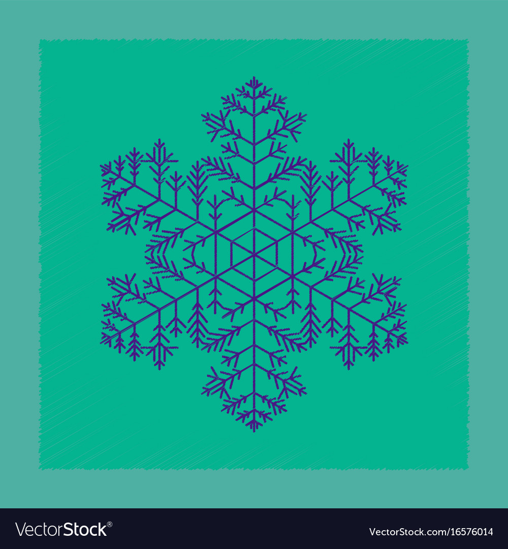 Flat shading style icon snowflake