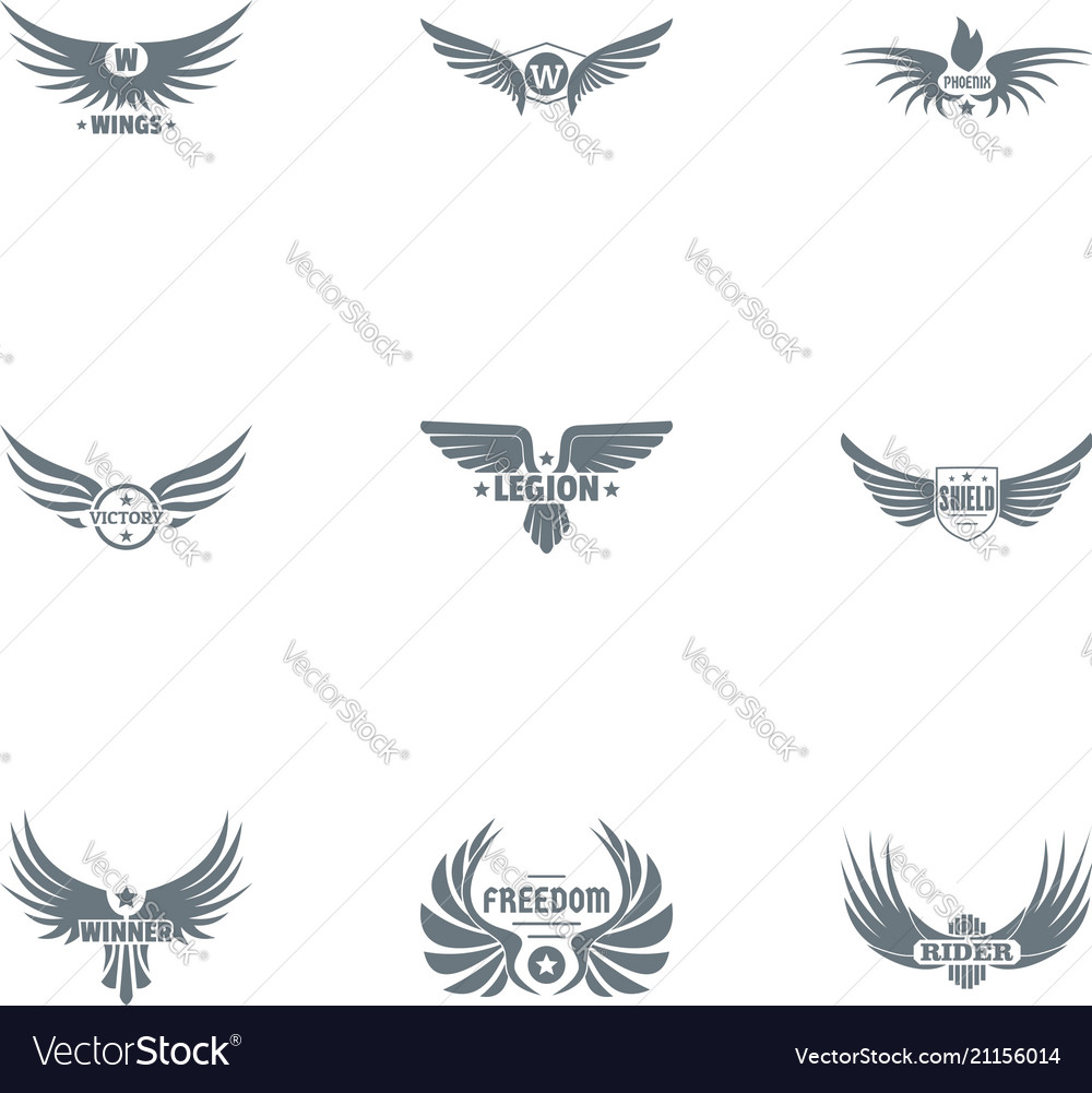 Free tattoo logo set simple style Royalty Free Vector Image