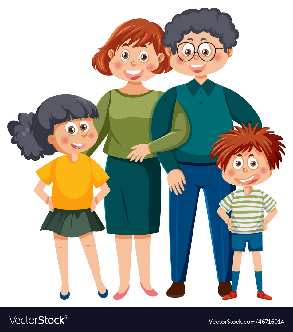 Happy family cartoon isolated