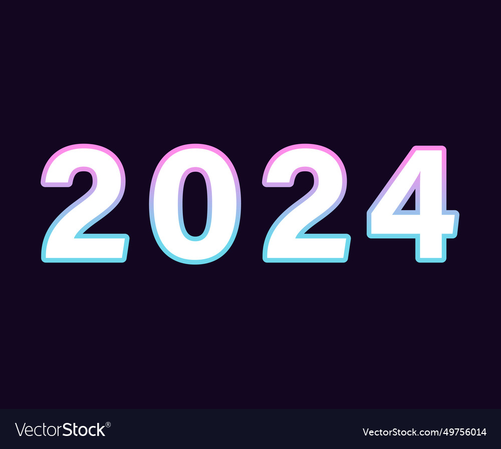 Happy new year 2024 abstract graphic design Vector Image