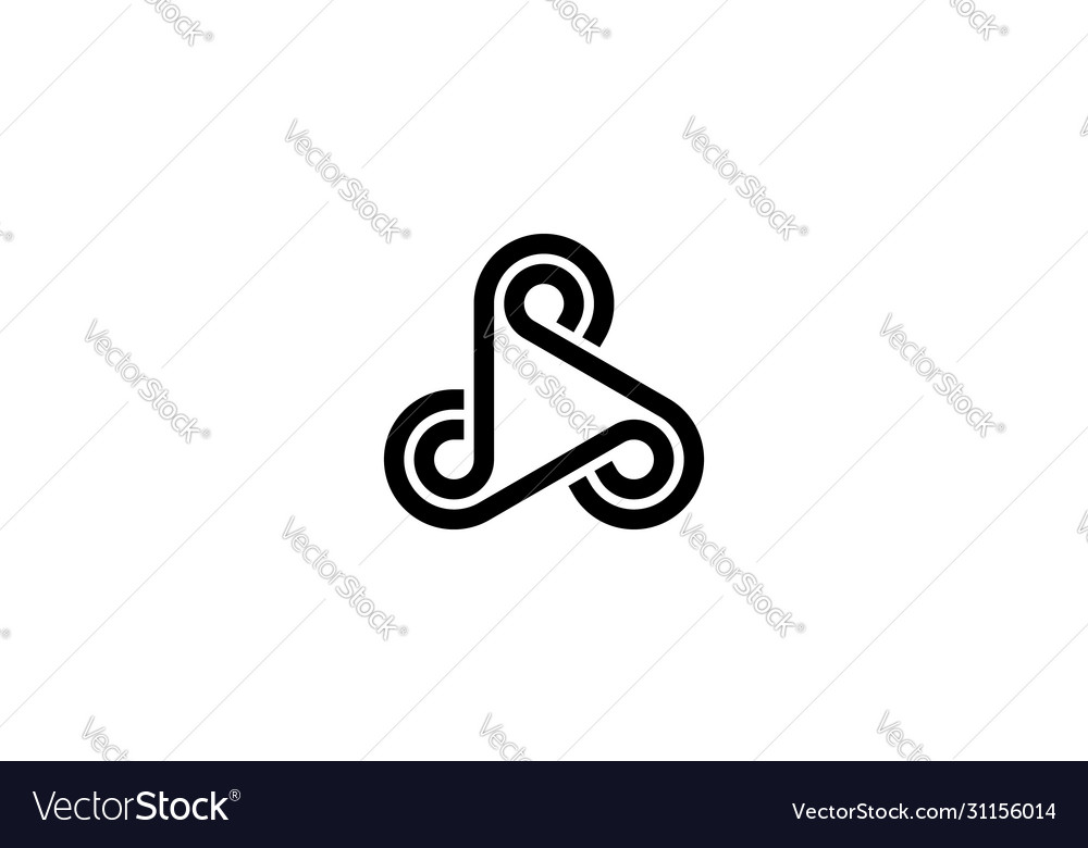 Link connection with triangle logo design concept