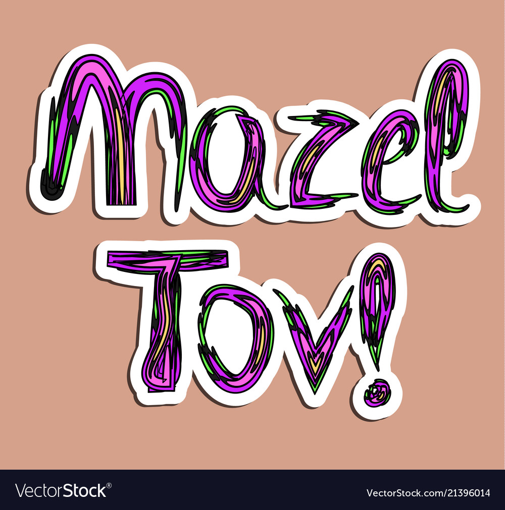 Mazel Tov Papier Aufkleber