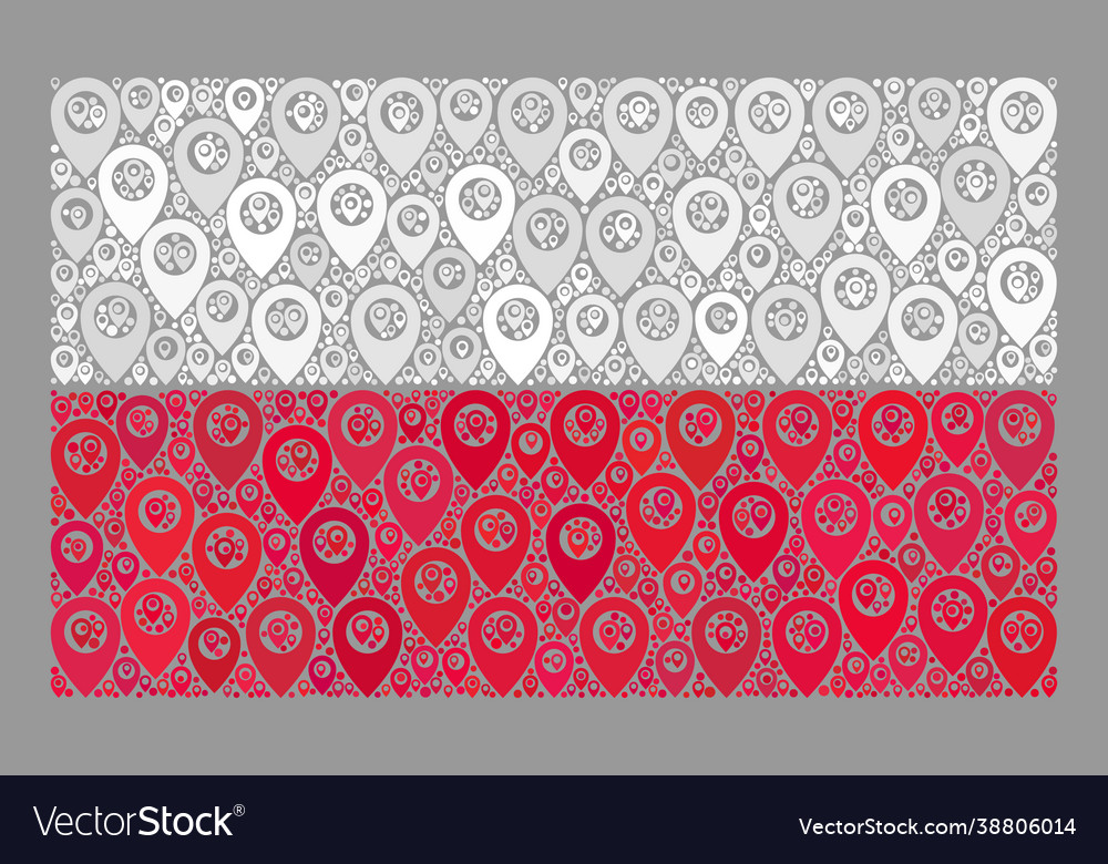 Navigation poland flag - mosaic with cursor items vector image Navigation poland flag - mosaic with cursor items