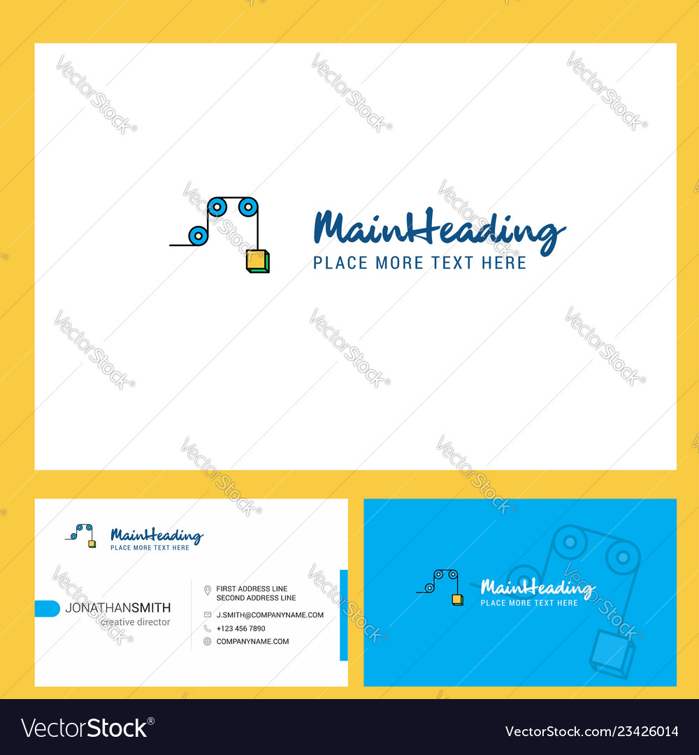 Pulley logo design with tagline front and back