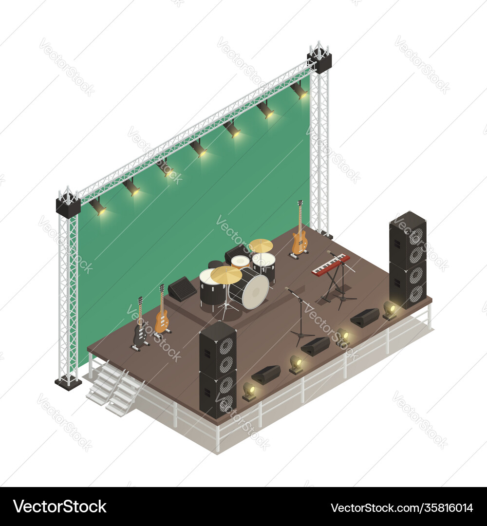 Stage isometric Royalty Free Vector Image - VectorStock