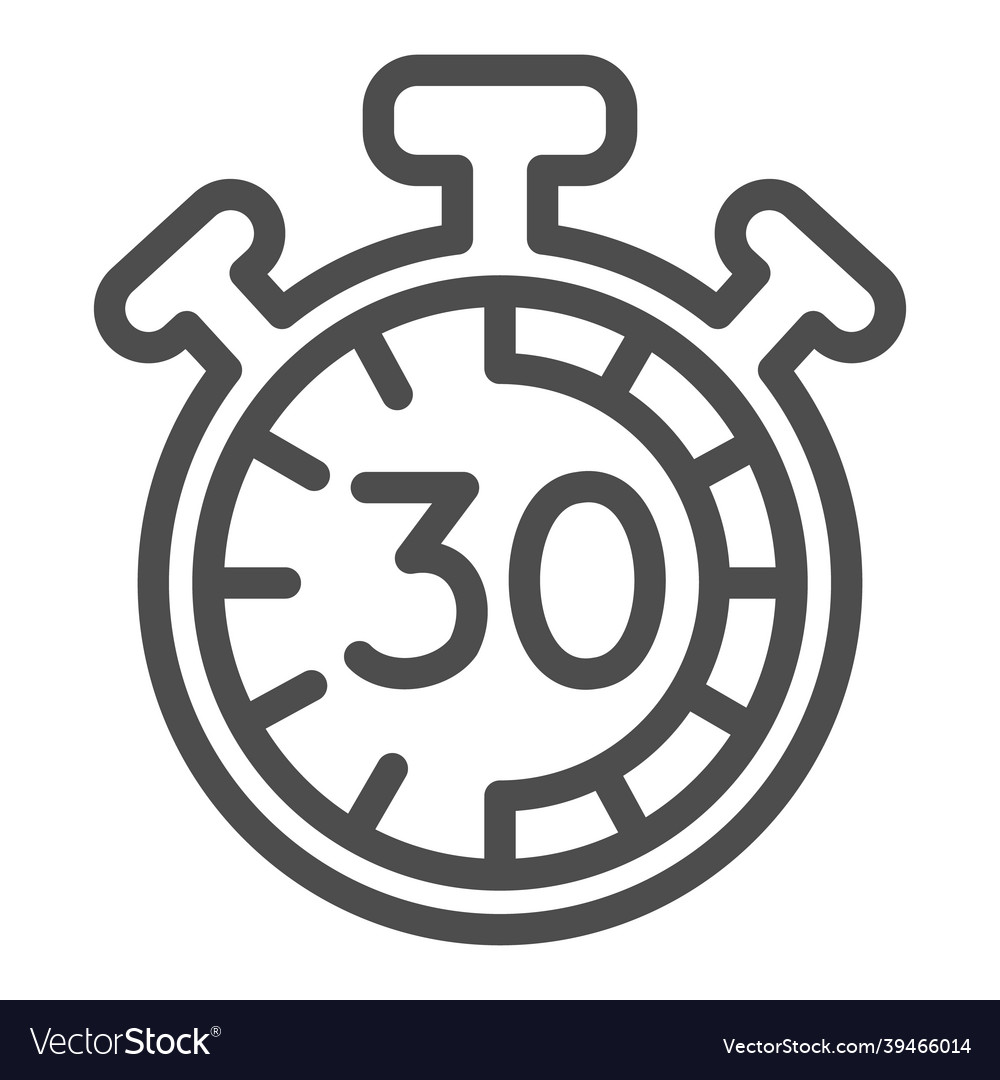 Stopwatch with buttons 30 seconds timer vector image Stopwatch with buttons 30 seconds timer