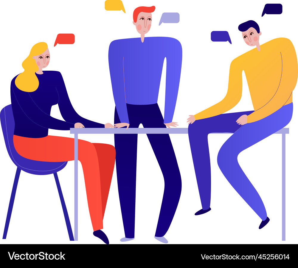 Teamwork flat concept Royalty Free Vector Image