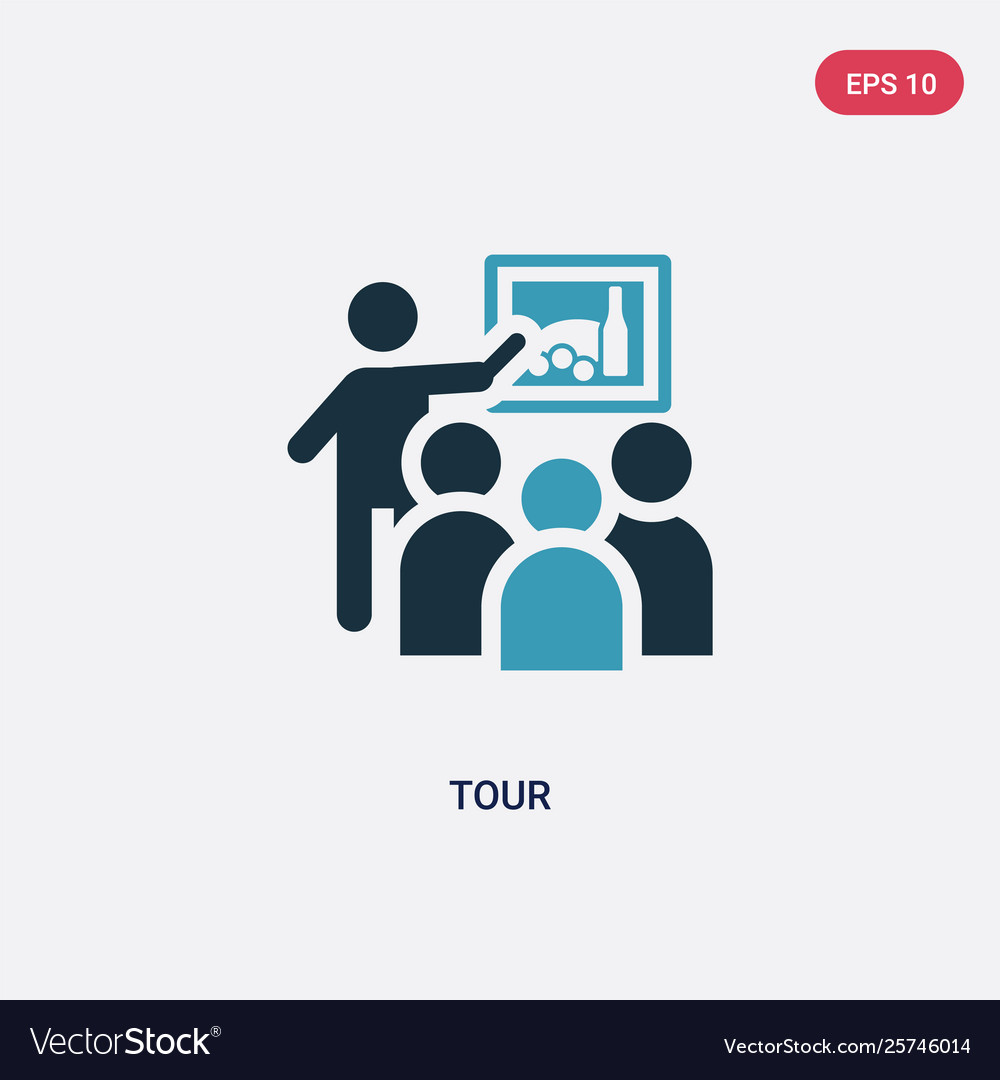 Two color tour icon from museum concept isolated