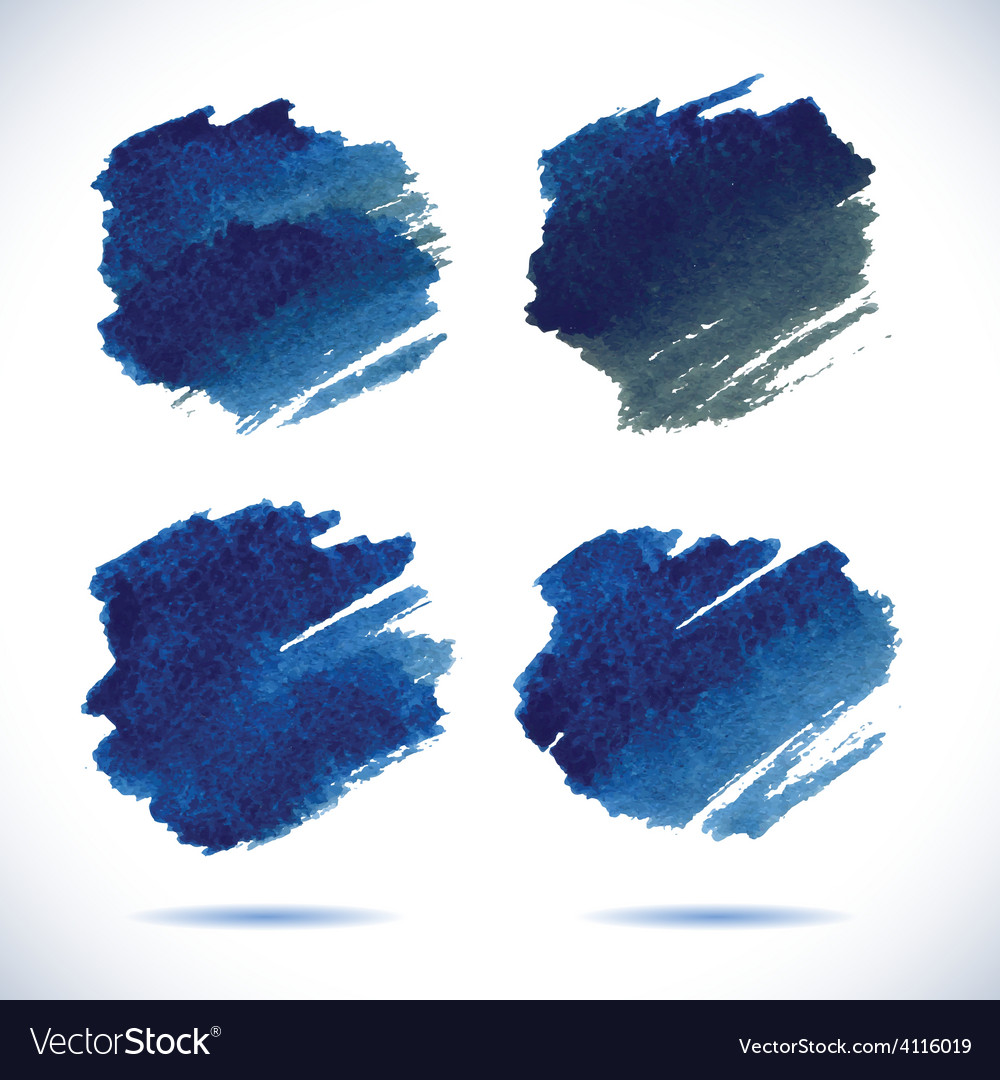 Brushstroke banners ink blue watercolor spot