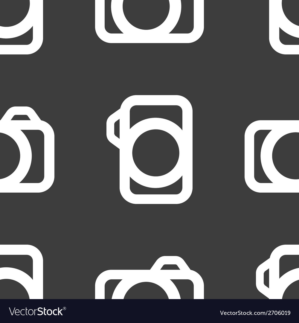 Camera web icon flat design seamless pattern