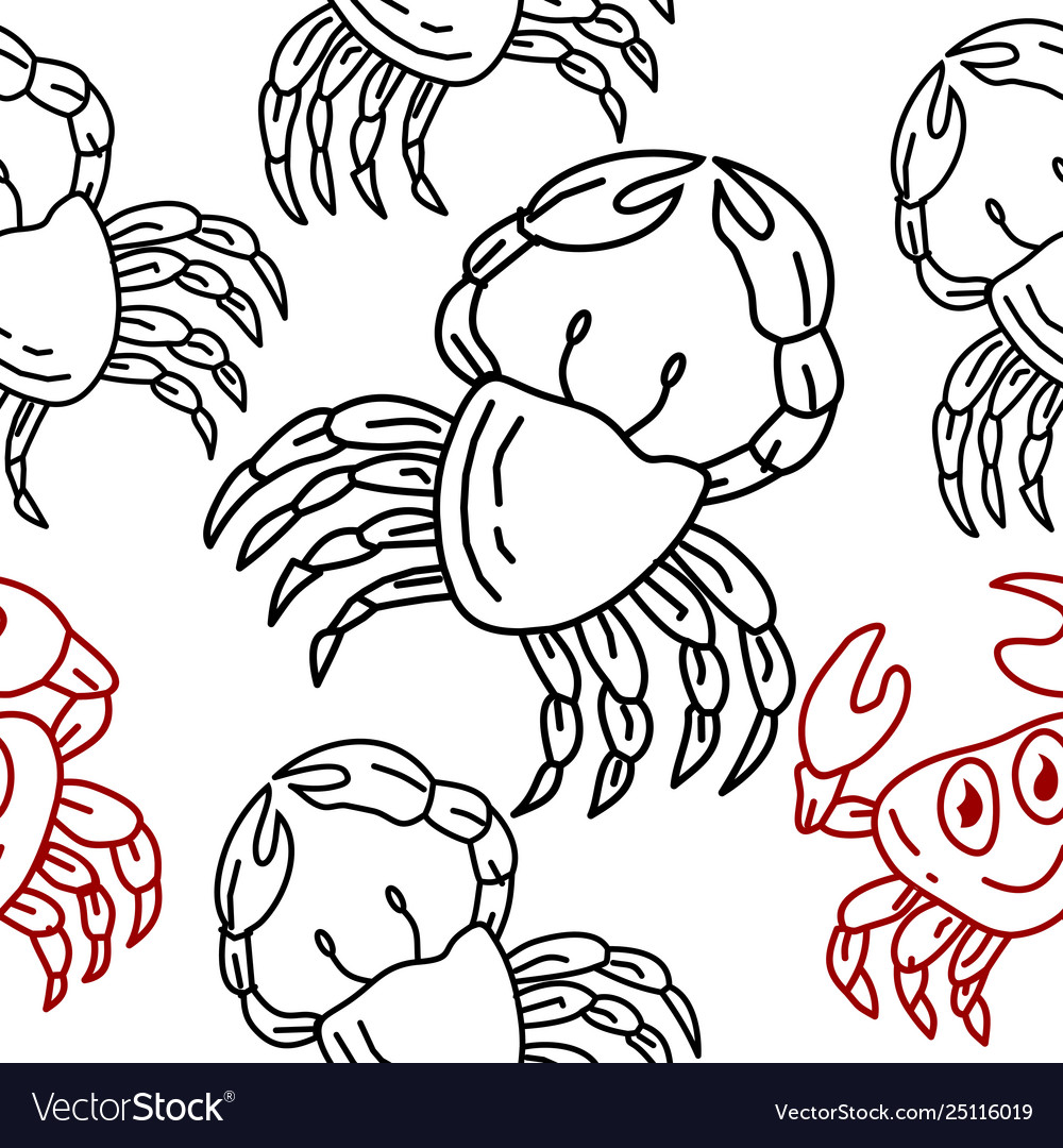 Crab pattern seamless design template