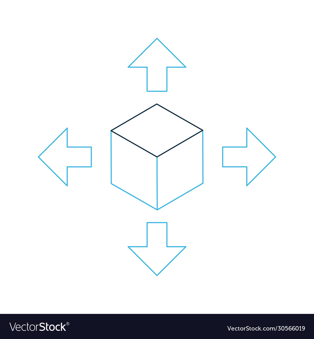 Delivery logistic cube box package with four
