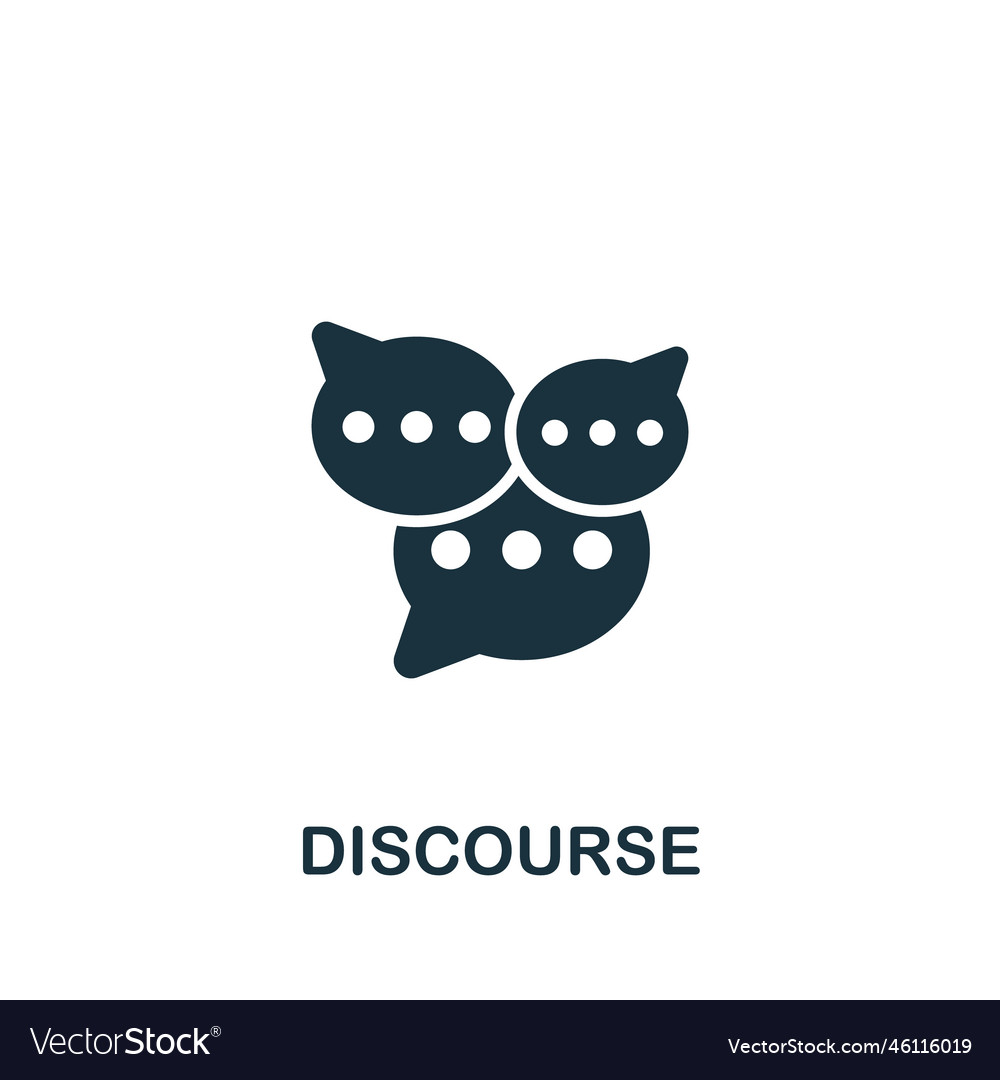 Discourse icon monochrome simple sign from speech