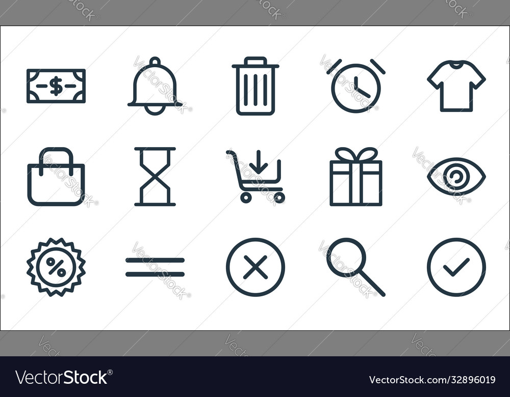 Ecommerce starter pack line icons linear set