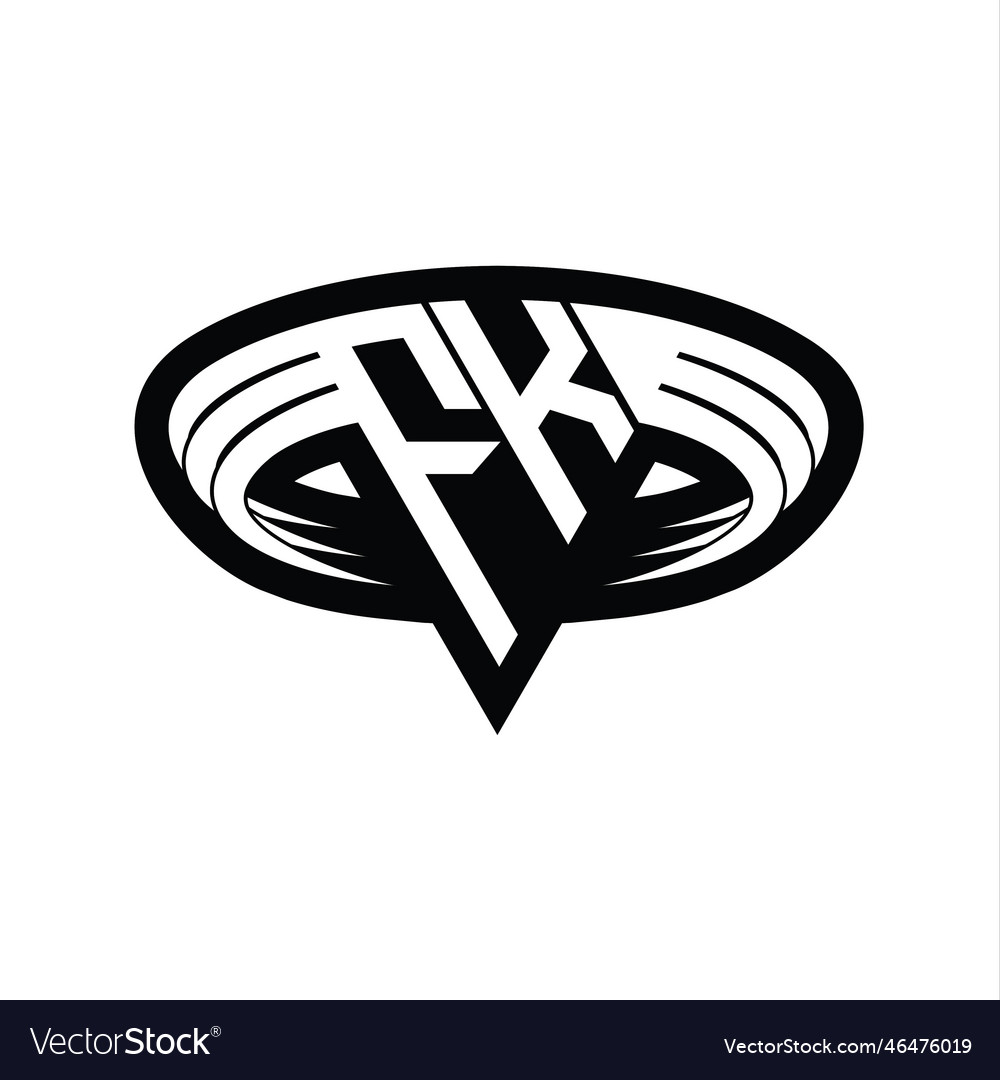Fk logo monogram with triangle shape slice
