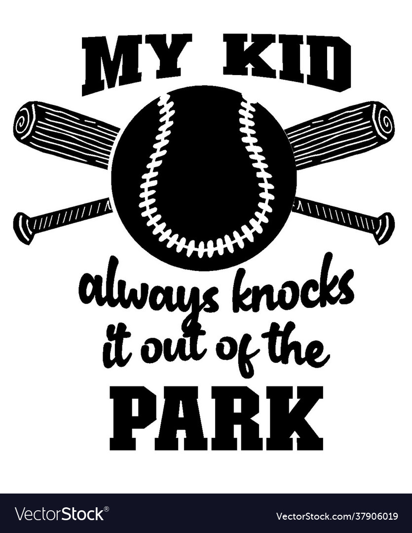 Funny baseball design knock it out park Royalty Free Vector