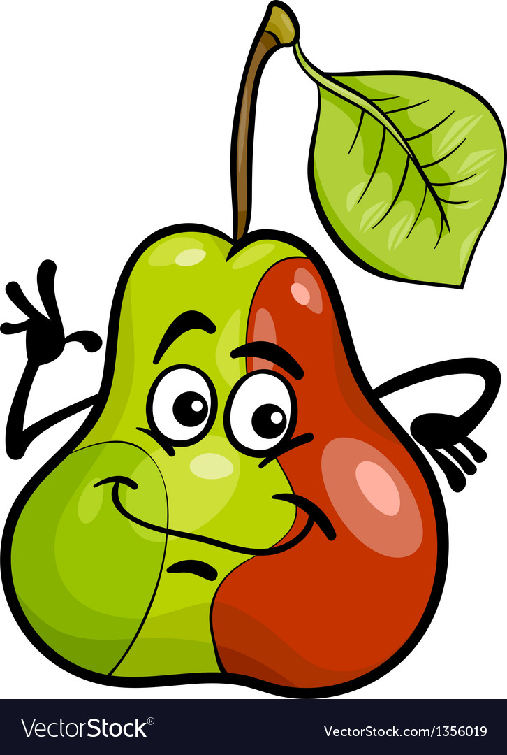 Funny pear fruit cartoon Royalty Free Vector Image