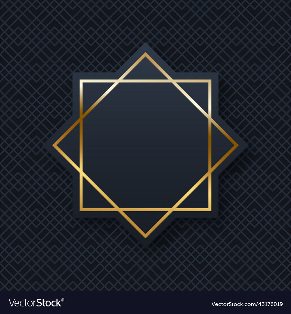 Golden frame minimalistic template with text space vector image Golden frame minimalistic template with text space