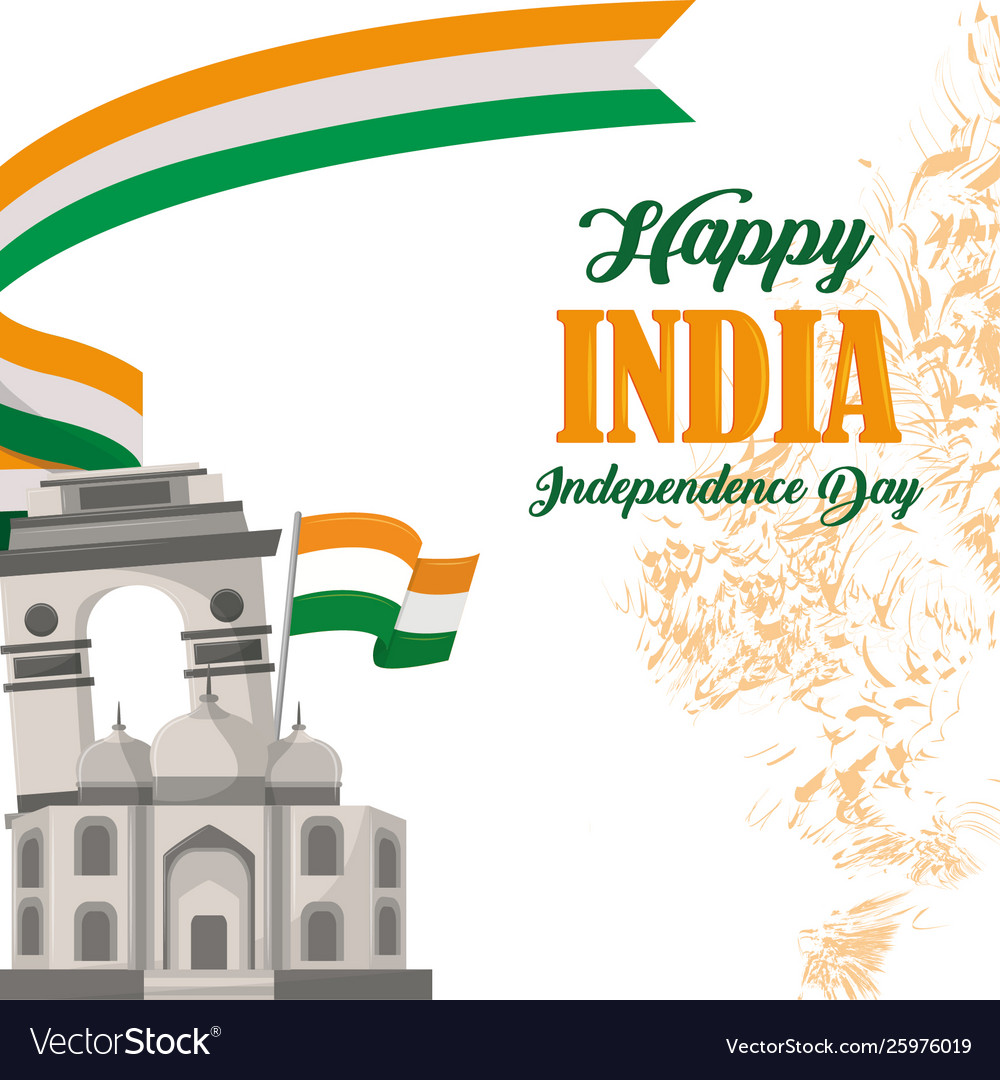 Happy india independence day card Royalty Free Vector Image