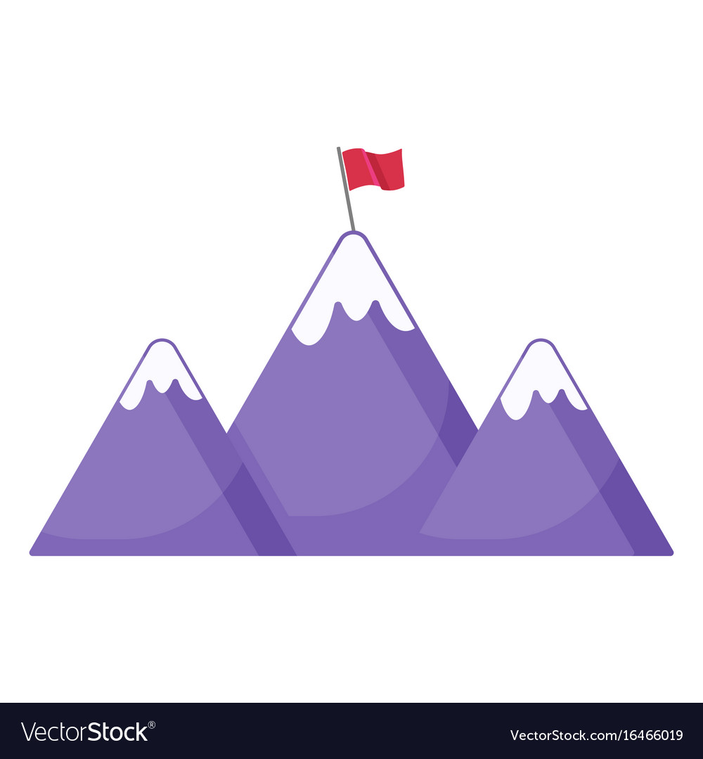 Mountain Range with Flag