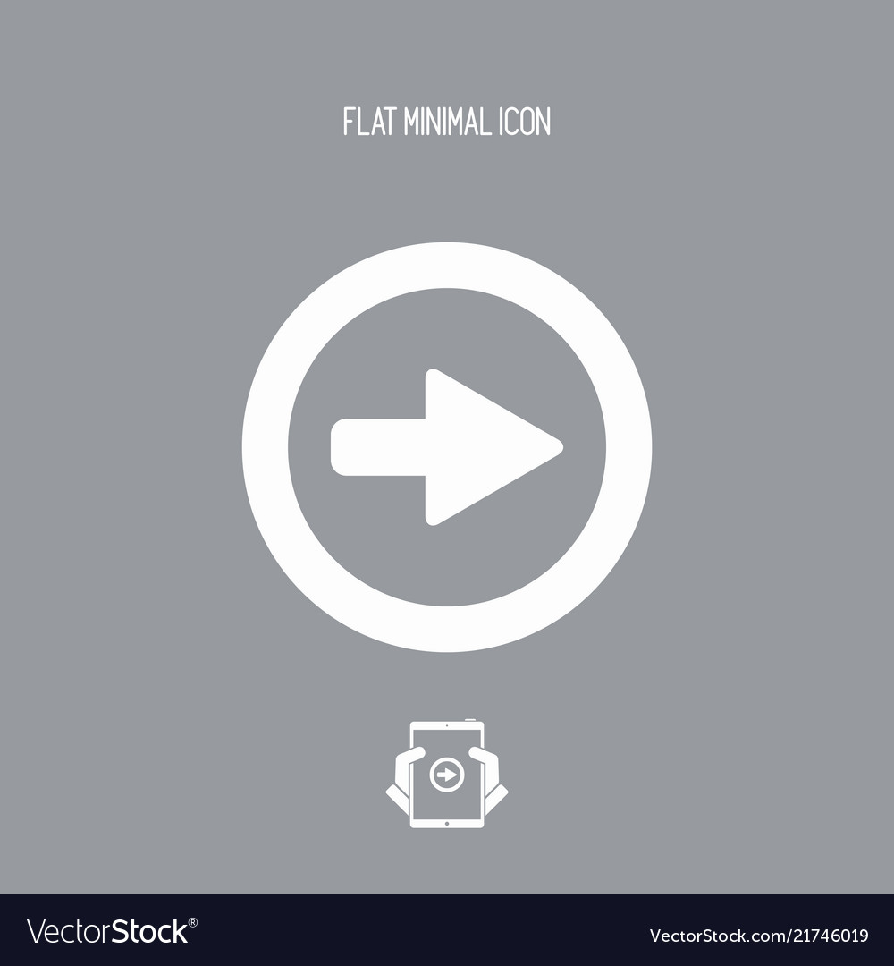 Next button - flat minimal icon vector image Next button - flat minimal icon