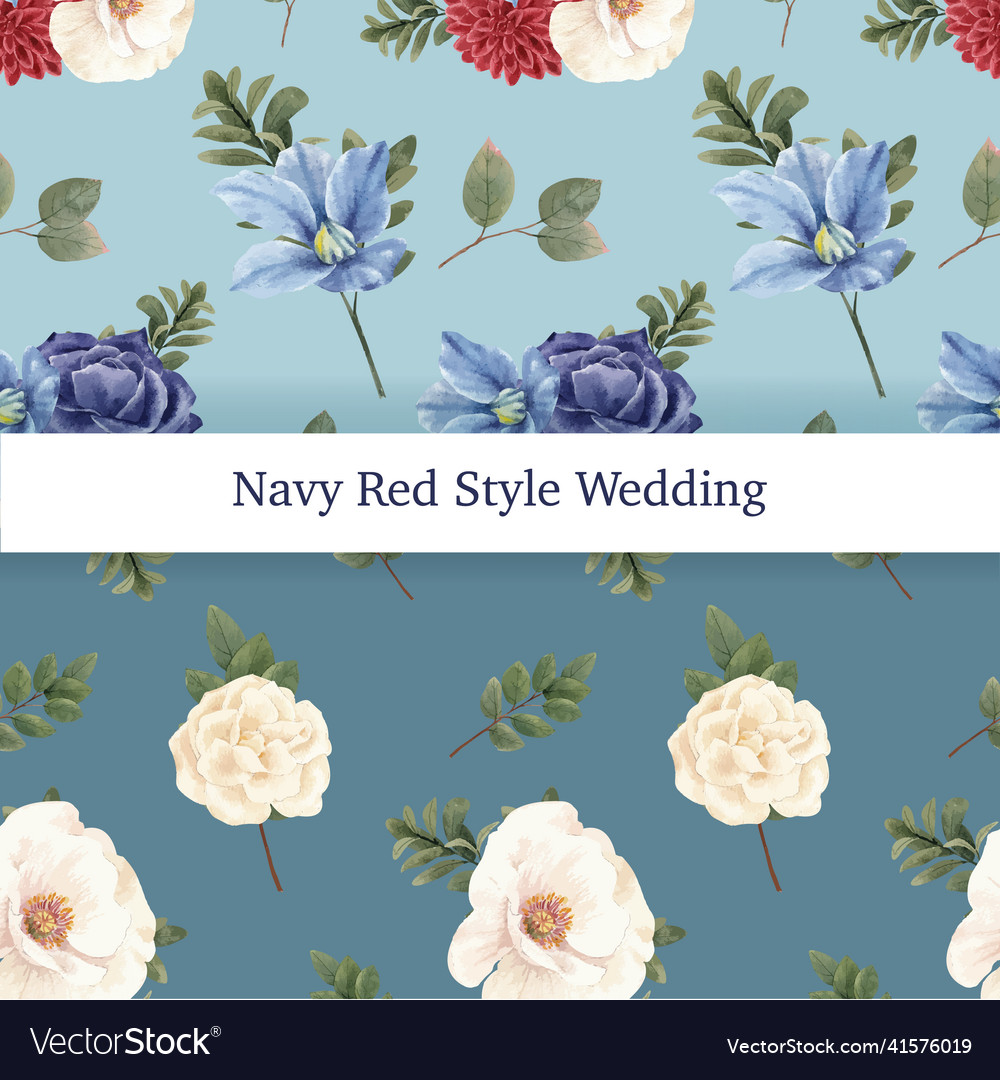 Pattern seamless with red navy wedding