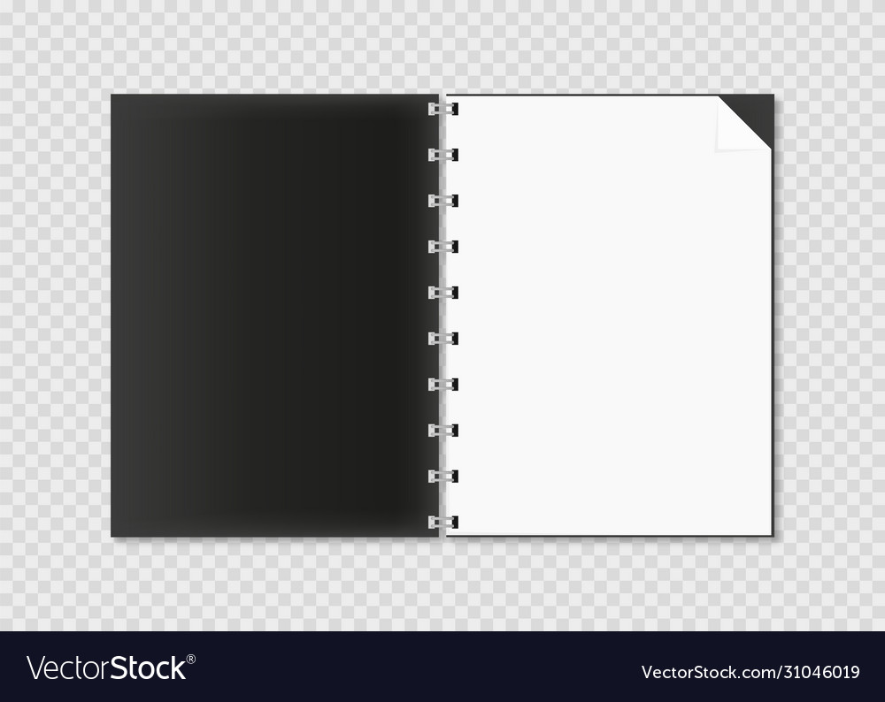 Realistic open note pad with shadow vector image Realistic open note pad with shadow