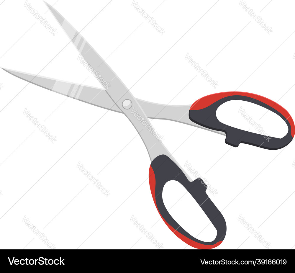 Red scissors on white background Royalty Free Vector Image