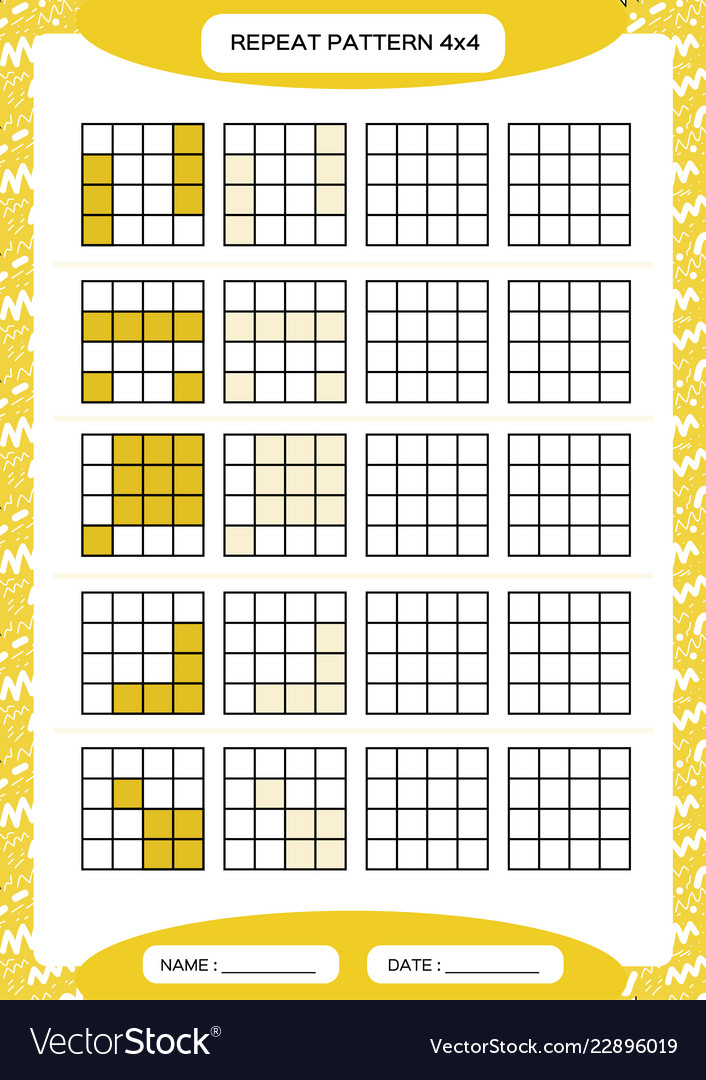 Repeat yellow pattern cube grid with squares vector image Repeat yellow pattern cube grid with squares