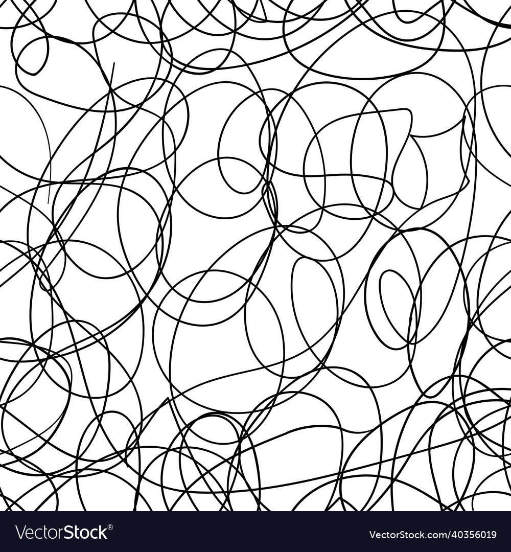 Seamless pattern with hand drawn lines