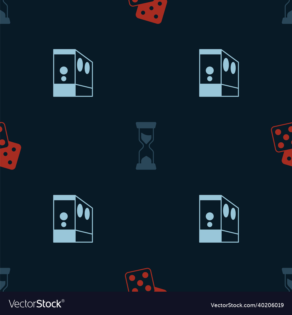 Set game dice old hourglass and case of computer Vector Image Set game dice old hourglass and case of computer