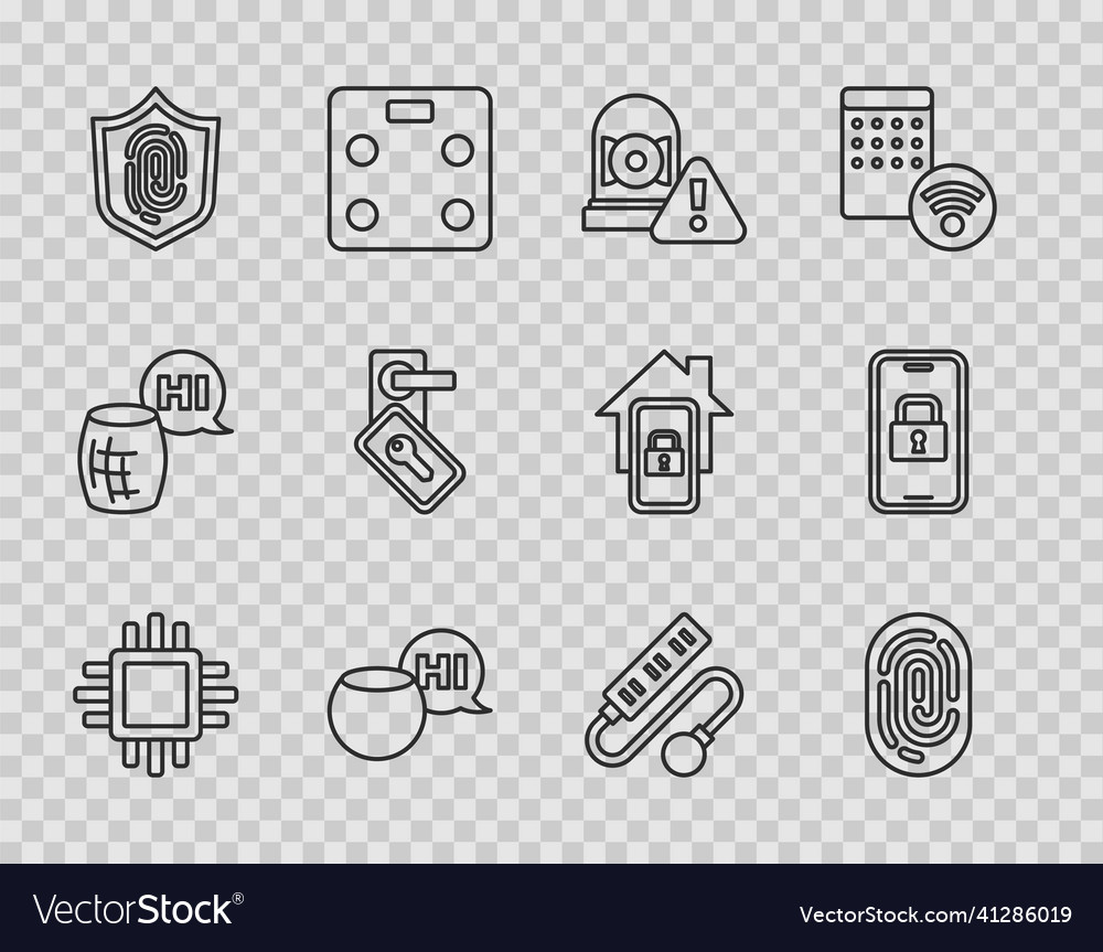Set line processor with cpu fingerprint ringing vector image Set line processor with cpu fingerprint ringing
