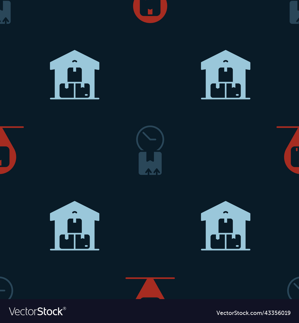 Set location with cardboard box clock vector image Set location with cardboard box clock