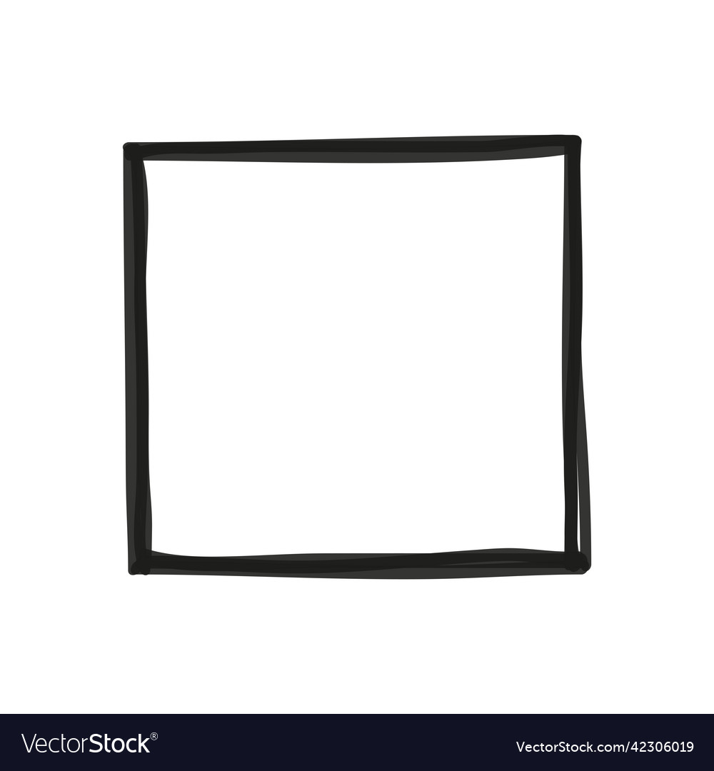Sketched square frame vector image Sketched square frame
