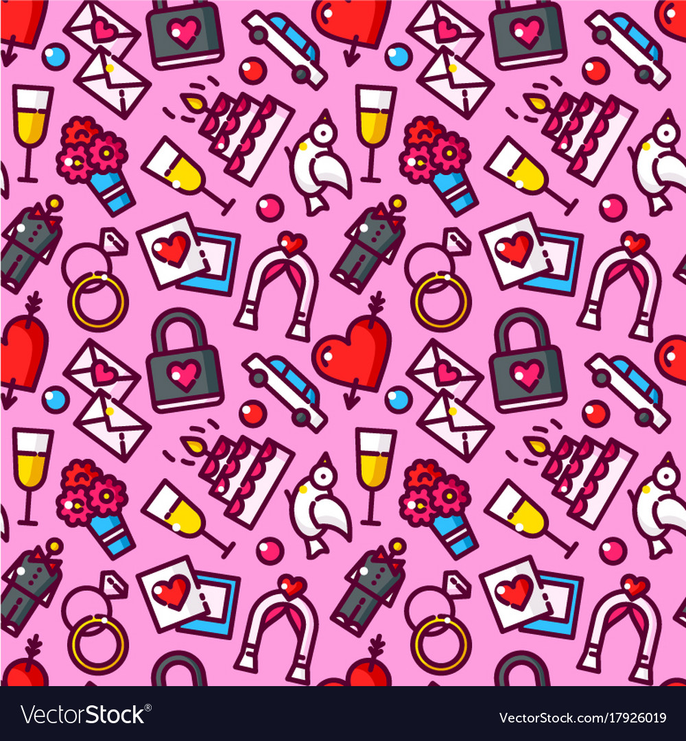 Wedding seamless pattern