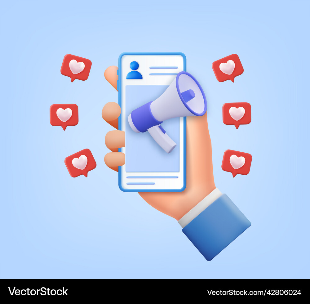 3d post information alert banner Royalty Free Vector Image