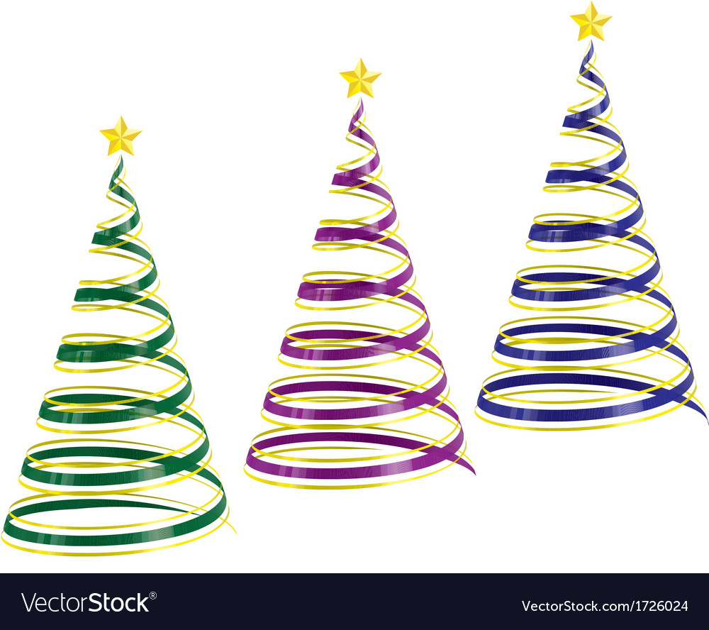 Download Christmas tree ribbons Royalty Free Vector Image