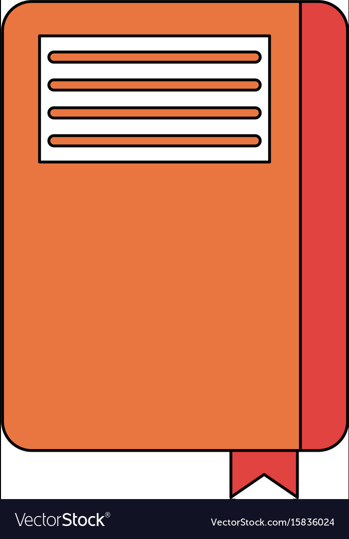 Closed notebook with page marker icon image