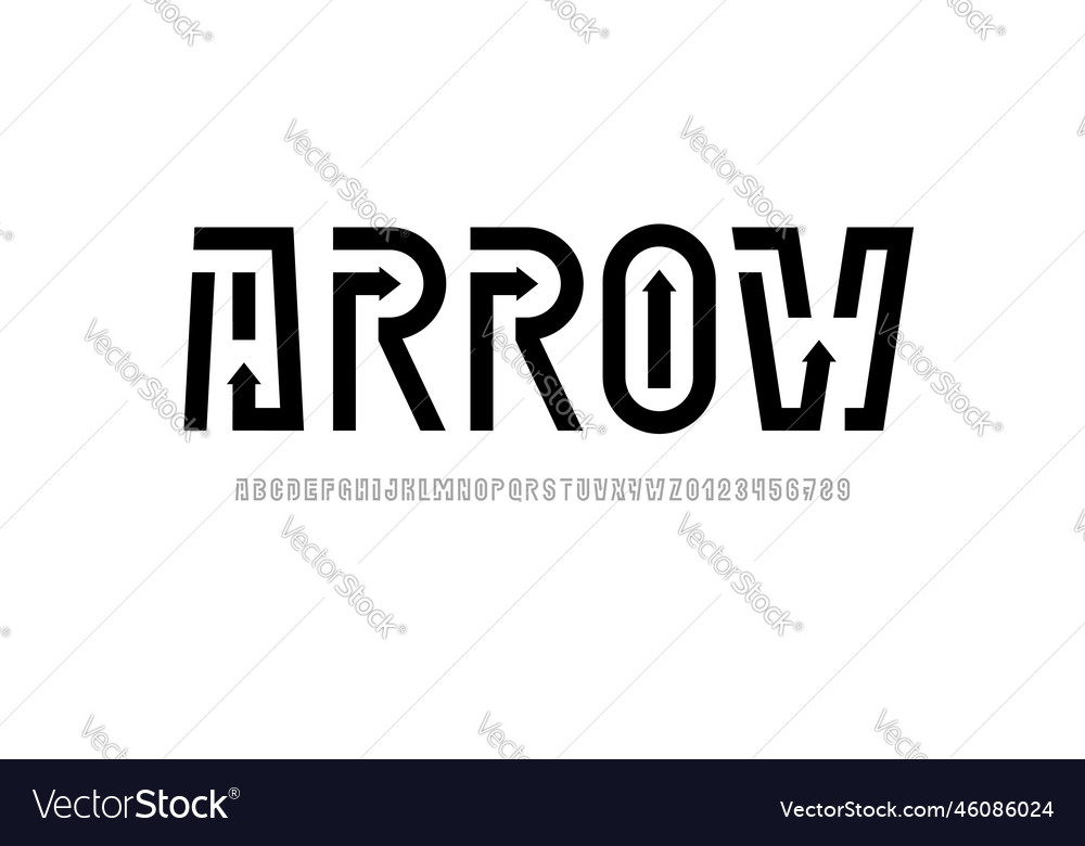 Digital Arrows & Alphabet Font - Tech Style