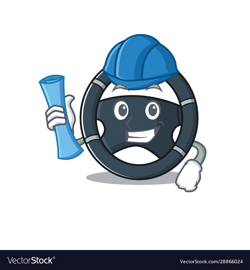 Elegant architect car steering having blue prints Vector Image Elegant architect car steering having blue prints