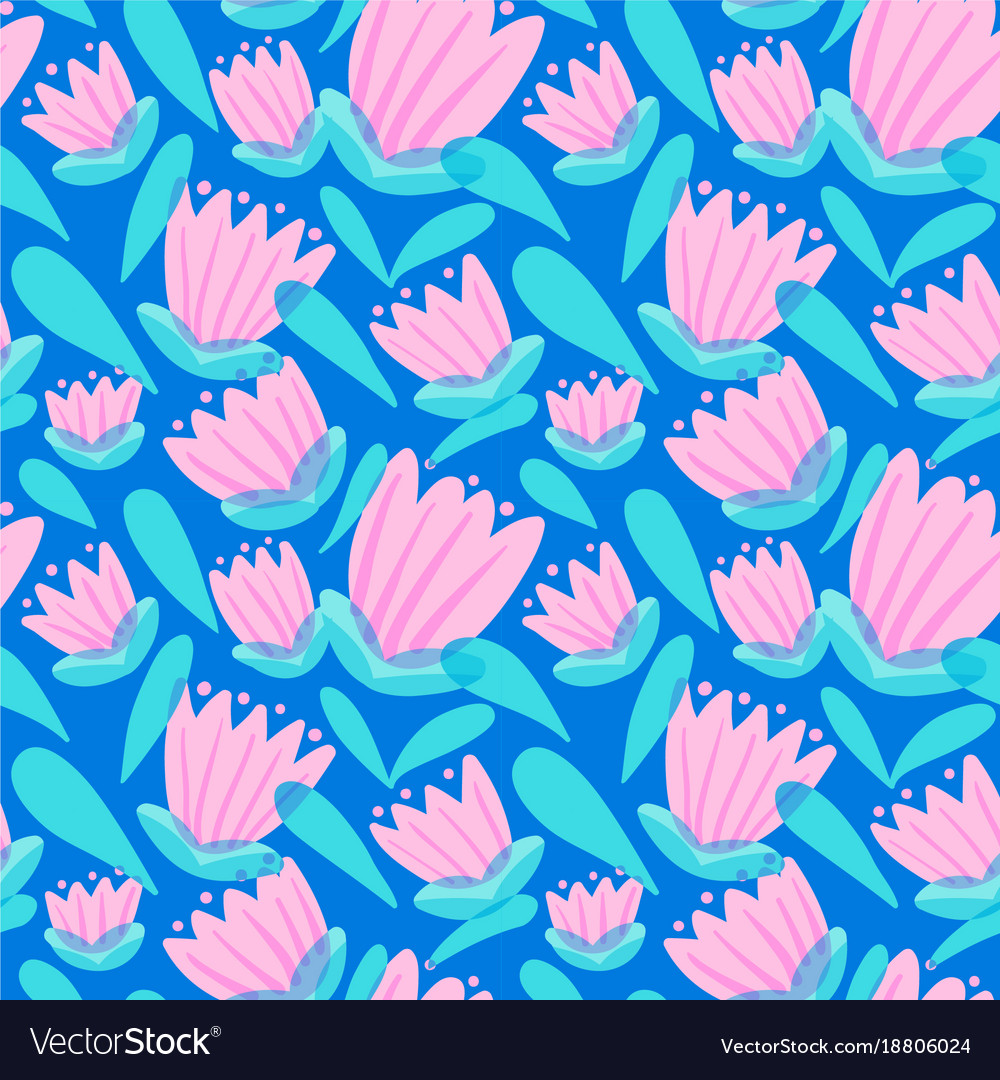Floral seamless pattern with tranparency elements